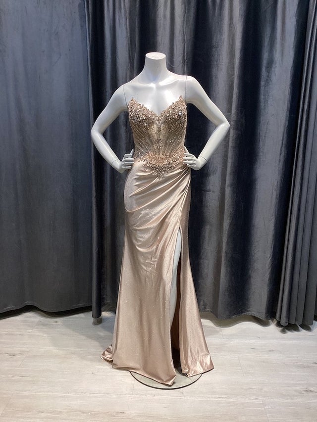 strapless open back dress Alyce Prom Dress 61437