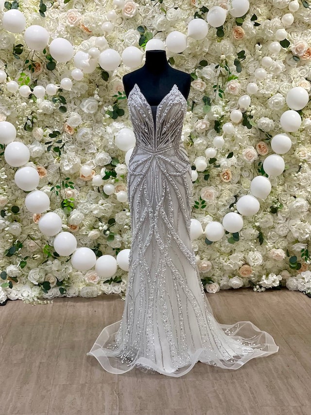 pale blue evening dress Ginevra Pale Blue Long Dress – Maison Safiyaa USA main image 0